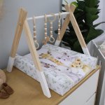 Changing Mat Cover Soft Leaf Safari White And Beige Set Neutral