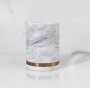 Alabaster Canister - Brass And White - 18CM