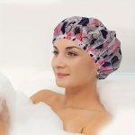 4PCS Waterproof Shower Caps For Women - Reusable Adjustable Elastic Band Perfect For Spa & Salon Use