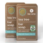 Certified Organic Tea Tree Bar Soap By Be-one - 2-PACK - 3.75 Oz Bars - Vegan - Paraben & Sulfate Free - Sensitive Skin