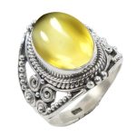Solid 925 Sterling Silver Ring For Womens Natural Citrine Ring Sterling Silver Boho Ring November Birthstone Oval Gemstone Ring