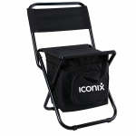 Foldable Cooler Chair For Camping Fishing & Outdoor - Black