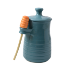 Honey Pot & Spoon - Turquoise