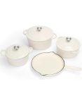 7-PIECE Cast Iron Cookware Set Enamel Coated Dutch Ovens And Skillet Nonstick Oven Safe Pots And Pans With Lids For Baking Fryin