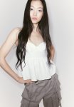 Linen-blend Bustier Top - Cream