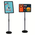 Heavy-duty Rotatable & Extendable A4 A3 Menu Stand - Stainless Steel Display Holder For Warehouse Classification Open Frame Floo