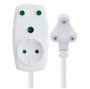 Switched Light Duty Extension Lead 10M - White 1 X 10A Socket +1 X Schuko Socket