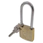 Brass Padlock 38MM With Long Shackle 3 Keys