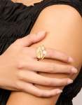 Goldair Gold Plated Cubic Zirconia & Chunky Rings 3-PACK - M l