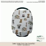 Car Seat Cover Simple Safari Olive Sage Splash