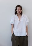 Seersucker Popover Blouse - White