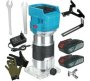 Cordless Wood Router Hand Trimming Machine 2X21V Li-on Battery Pack & Glove