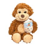 Plush Soft Toy 30CM - Brown Monkey With Bubble Tea