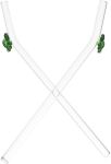 Reusable Glass Drinking With Bow Accent 2PIECE Green Straight Straws
