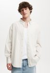Cotton On Loose Fit Long Sleeve Shirt - Grey White Stripe