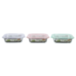 Pastel Rectangular Glass Container 640ML Colour May Vary