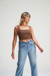 Basics Square Neck Tank - Choc