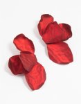 Red Coated Flower Petal Drop Earrings