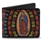 Buckle-down Mens Buckle-down Pu Bifold - Virgen De Guadalupe Bi Fold Wallet Multicolor 4.0 X 3.5 Us