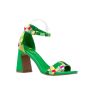 Lamara Paris Minal One Band Multi Sandal On 9CM Block Heel Green