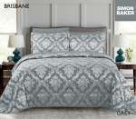 Simon Baker Brisbane Comforter - Grey Various Sizes - Queen - 250CM X 250CM + 2 Pillowcases 50CM X 70CM + 5CM Grey