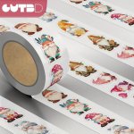 Gutbd 500PCS Christmas Gnome Sticker Roll - Matte Finish Self-adhesive Seal Labels For Envelopes & Gifts