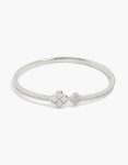 Silver Cubic Zirconia Double Floral Pav Bracelet