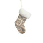 Hanging Brown Knitted Sock 8X2X14CM