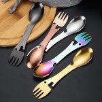 Ultralight Titanium Alloy Spoon And Fork Set For Outdoor Camping And Picnic - Portable Edc Cookware With Household Kitchen Benef