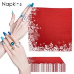 20PCS PACK Christmas Red Snowflake Napkins Christmas Decoration Supplies Ice And Snow Festival Party Decoration Napkins Eid Al-a