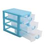 MINI Translucent Drawer Type Plastic Storage Box Blue 3 Layers