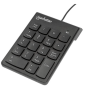 Manhattan Numeric Wired Keypad USB Wired 18 Full-size Keys Black