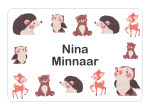 Ice Cream Tub School Label : Woodland Animal Theme