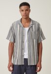 Cotton On Palma Short Sleeve Shirt - Black Multi Stripe
