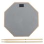 Drum Practice Pad And Sticks Set Silent With 5A Drumsticks - Gray 12 Inch