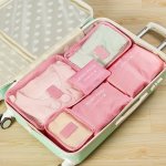 6 Pcs Minimalist Solid Color Versatile Luggage Bag Set Versatile Dustproof Organizer For Outdoor Trip Use