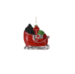 Xmas Figurines 7X5X11CM Red With Glitter Sledge