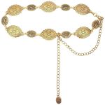 Woman Western Belt Metal Concho Waist Belt Fashion Cowgirl Chain Belt