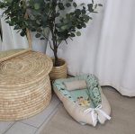 Baby Safe Nest Safe Sleeping Pod Safari Pennygum With Sage Green Background Focus On Giraffe Set