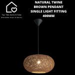 Natura L Twine Brown Pendant Single Light Fitting - 400MM