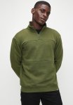 Fashion Panel Detail Zip Thru Sweat Top - Khaki