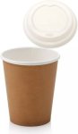 250ML Single Wall Coffee Cup With Lid Brown Paper Coffee Mug