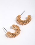 Goldair Gold Spot Textured Huggie Earrings
