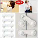 5PCS Protection Safety Locks Cabinet Door Locks Room Door Locks Anti-pinch Hand-to-hand Opening Locks Refrigerator Drawer Openin