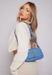 Vintage Bleach Wash Denim Buckle Shoulder Bag