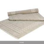 Terry Lustre 1000 Range 1070GSM Bath Mats - White And Stone - Bath Mat 60CM X 85CM Stone