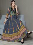 Ethnic Embroidered Dress Boho V Neck 3 4 Sleeve Dress Women's Clothing