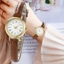 Women's Watch Casual Round Pointer Quartz Watch Retro Rome Fashion Analog Pu Leather Wrist Watch