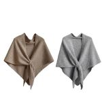 2PCS Plain Women's Scarf Women's Solid Colour Scarf Shoulder Scarf Cape