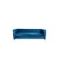 Oxford Three Seater Button Velvet - Sky Blue